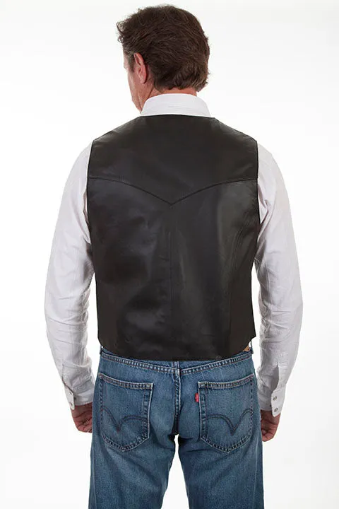 Men's Leather Vest Collection: Scully Western Soft Touch Lamb, Black