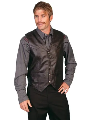 Men's Leather Vest Collection: Scully Western Soft Touch Lamb, Black