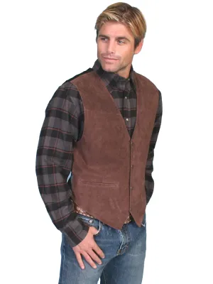 Men's Leather Vest Collection: Scully Western Suede Snap Front
