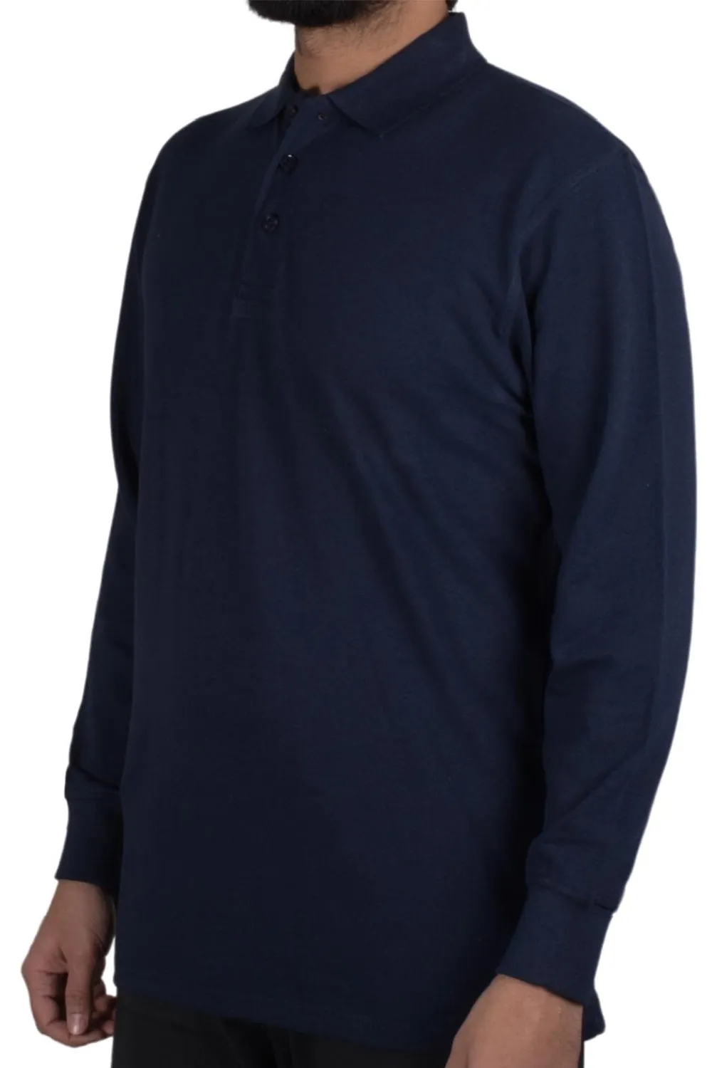 Mens Long Sleeve Polo Collar Shirt