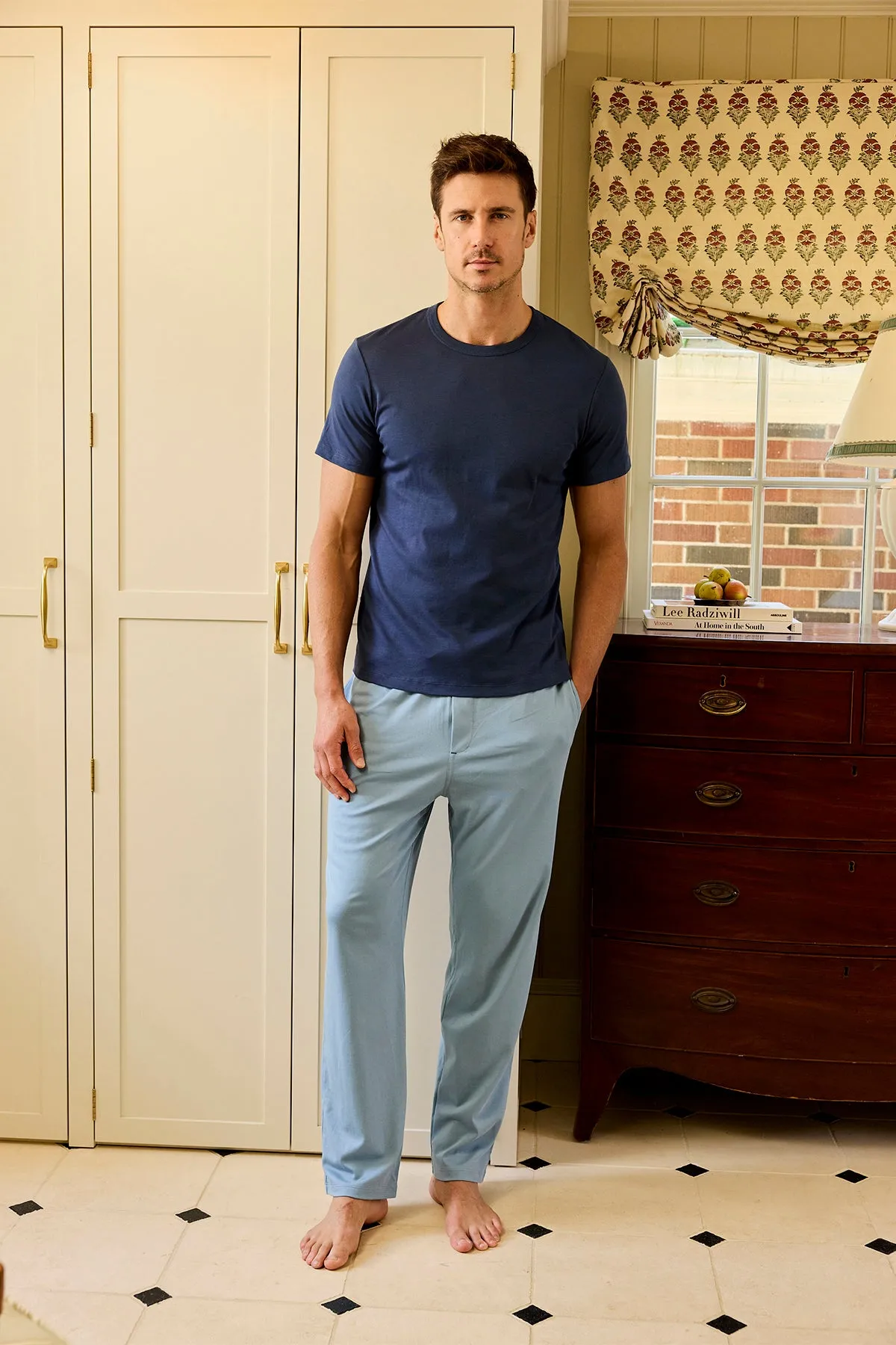 Men's Pima Sleep Pants in Anchor Blue