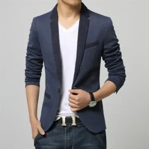 Men's Single Breasted Fashion Casual Blazer Up To 3XL