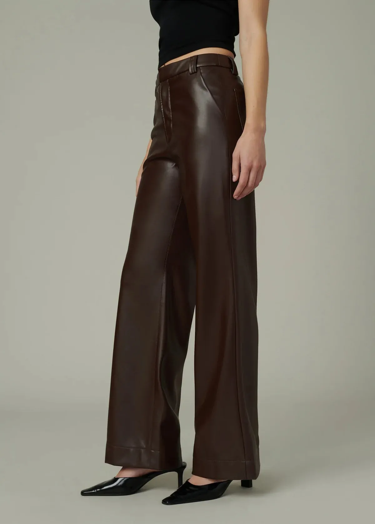 Mia Vegan Leather Crop Trouser