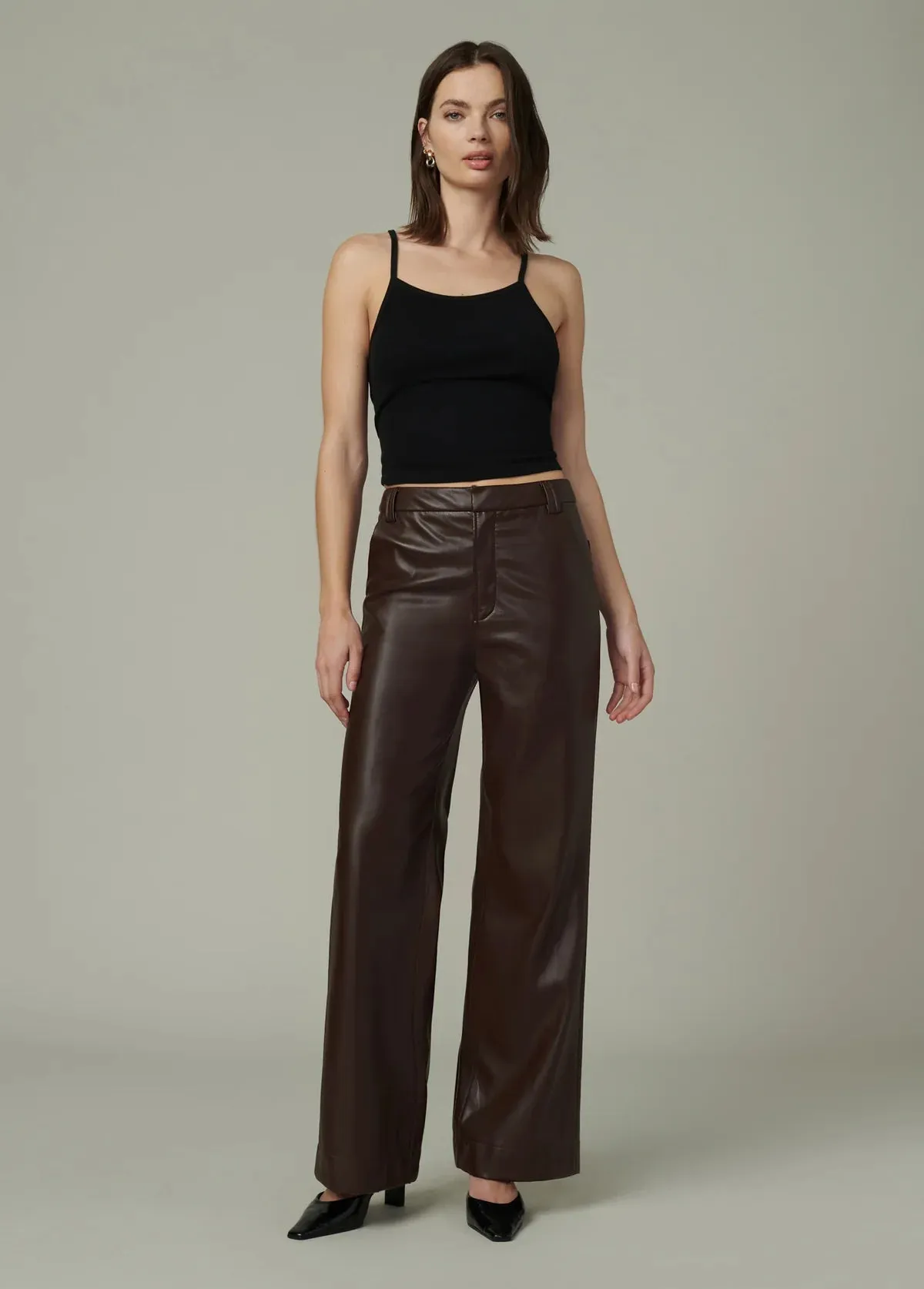 Mia Vegan Leather Crop Trouser