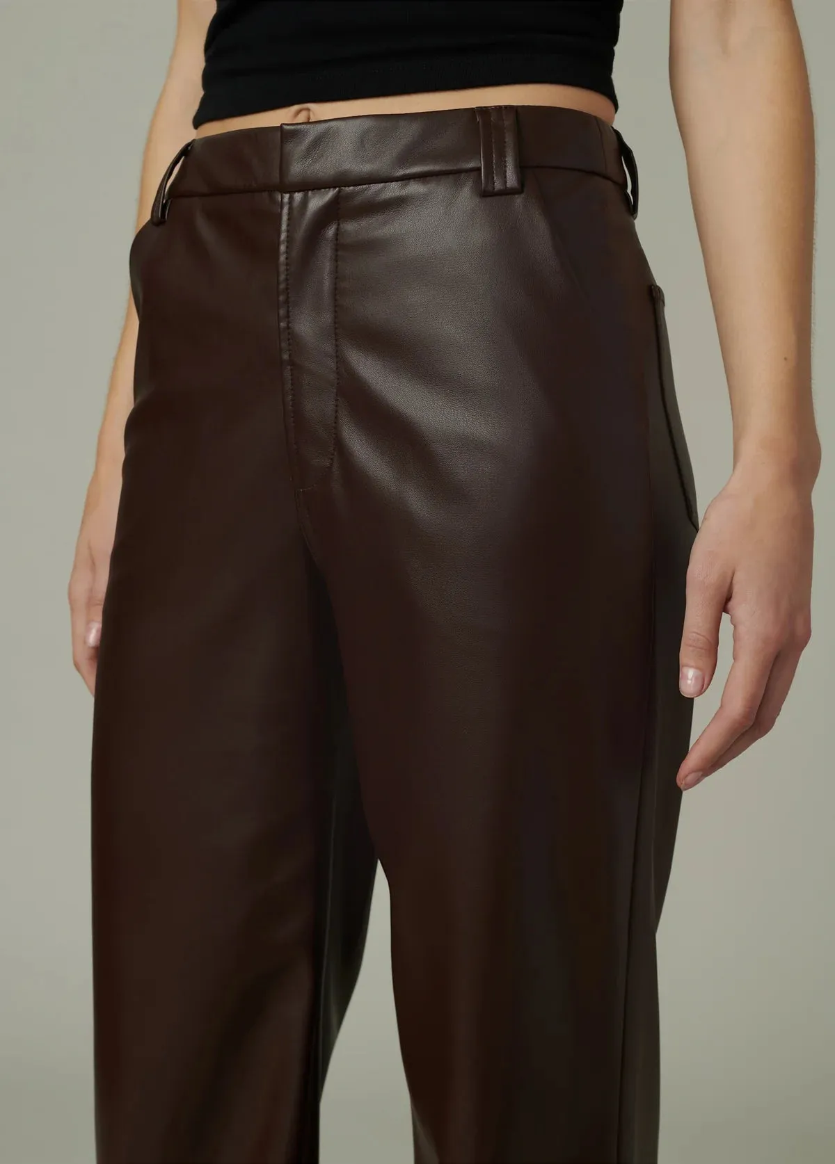 Mia Vegan Leather Crop Trouser