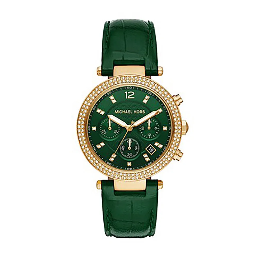 Michael Kors Analog Men's Watch Gold Plated Leather Strap - MK6985
