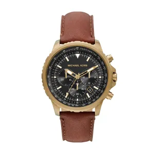 Michael Kors Analog Men's Watch Stainless Steel Leather Strap - MK8906