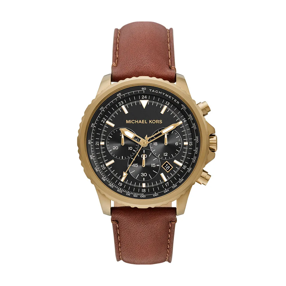 Michael Kors Analog Men's Watch Stainless Steel Leather Strap - MK8906