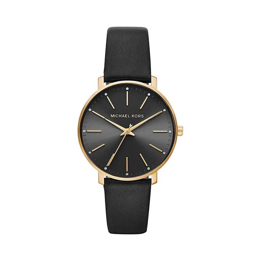 Michael Kors Analog Women's Watch Gold Plated Leather Strap - MK2747