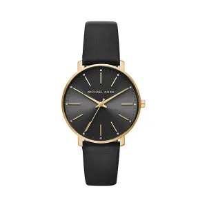 Michael Kors Analog Women's Watch Gold Plated Leather Strap - MK2747