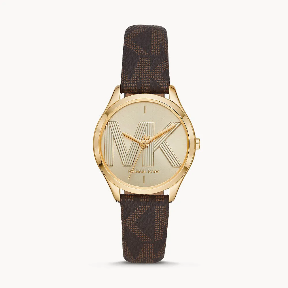 Michael Kors Jaycie Three-Hand Brown Leather Women's Watch - MK2862