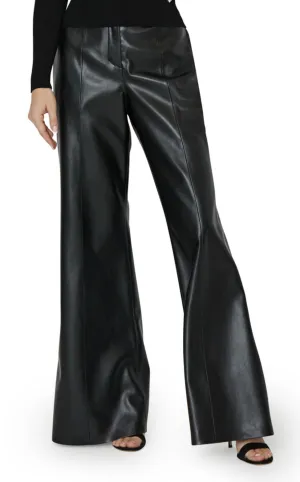 MILLY Nash Vegan Leather Pants Black