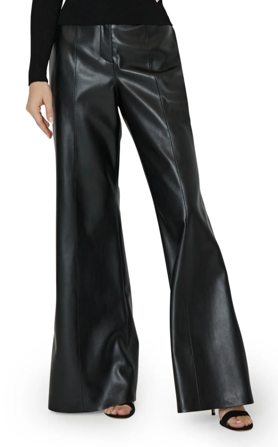 MILLY Nash Vegan Leather Pants Black