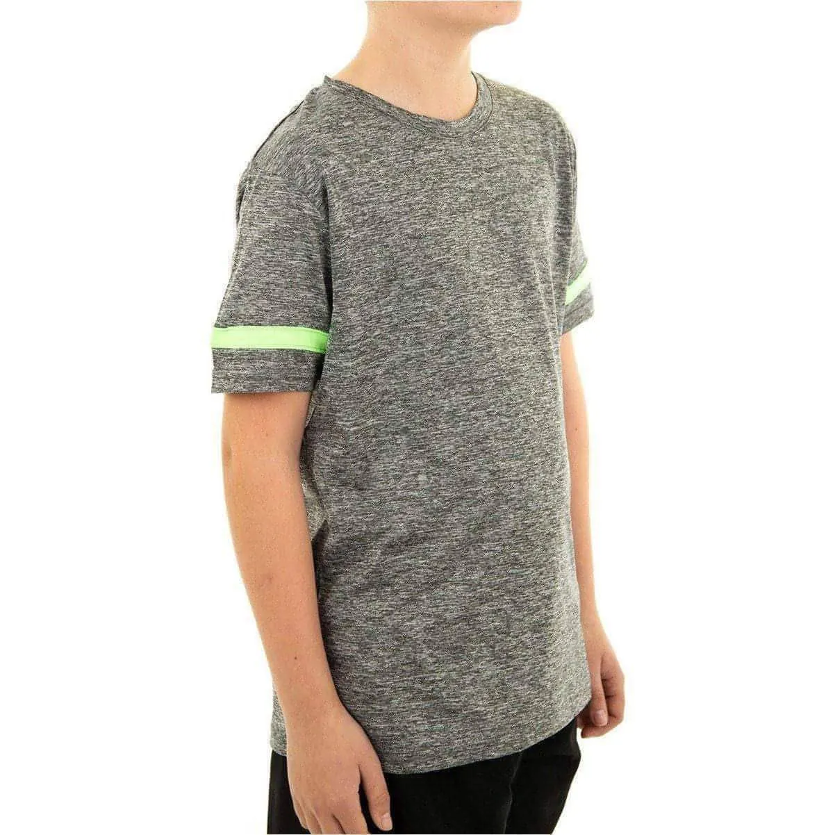 More Mile Marl Boys Short Sleeve Running Top - Grey