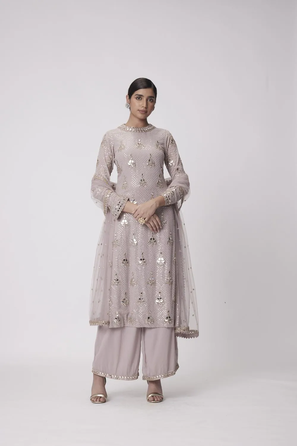 Mud  Mauve Straight Kurta Set