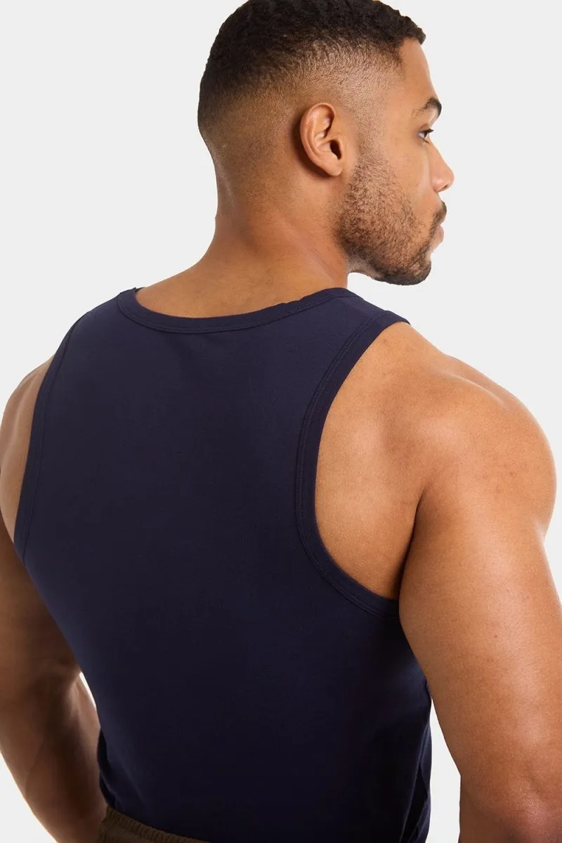 Muscle Fit Vest in True Navy