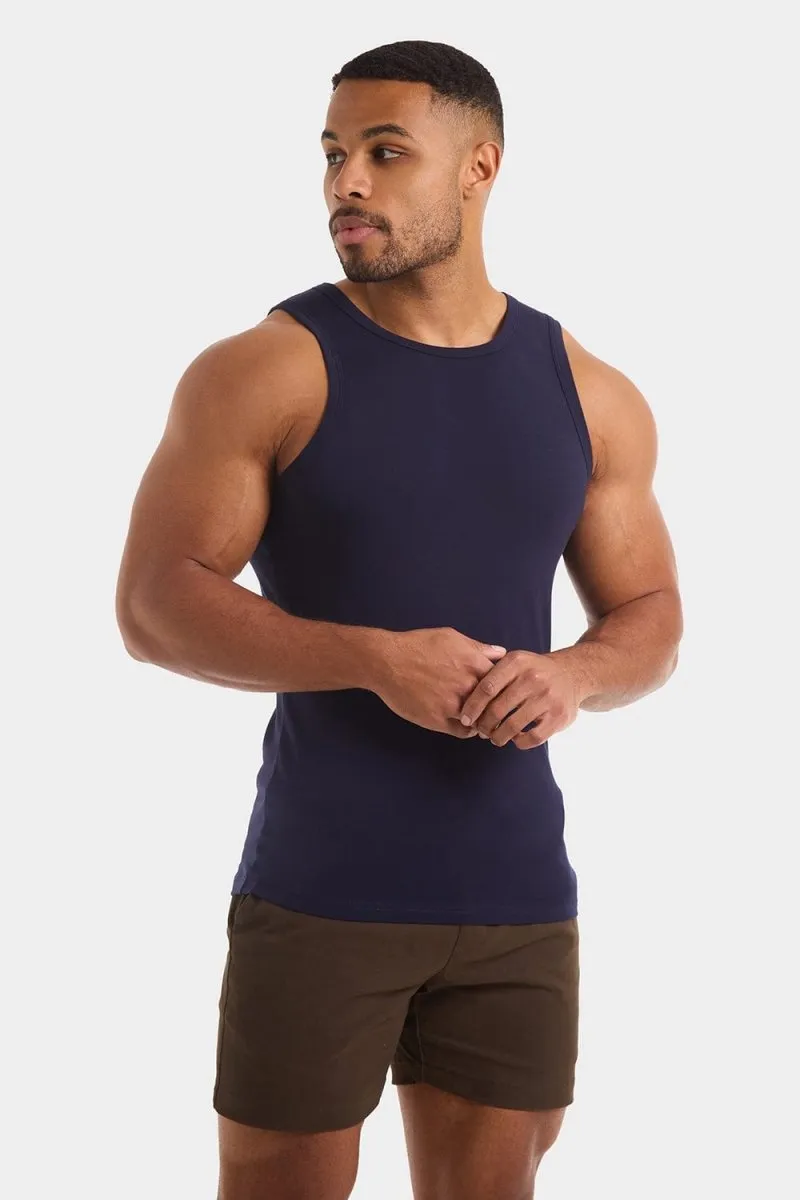 Muscle Fit Vest in True Navy