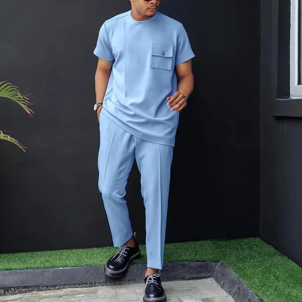 New African Summer Business Men’s Short Sleeve Suit