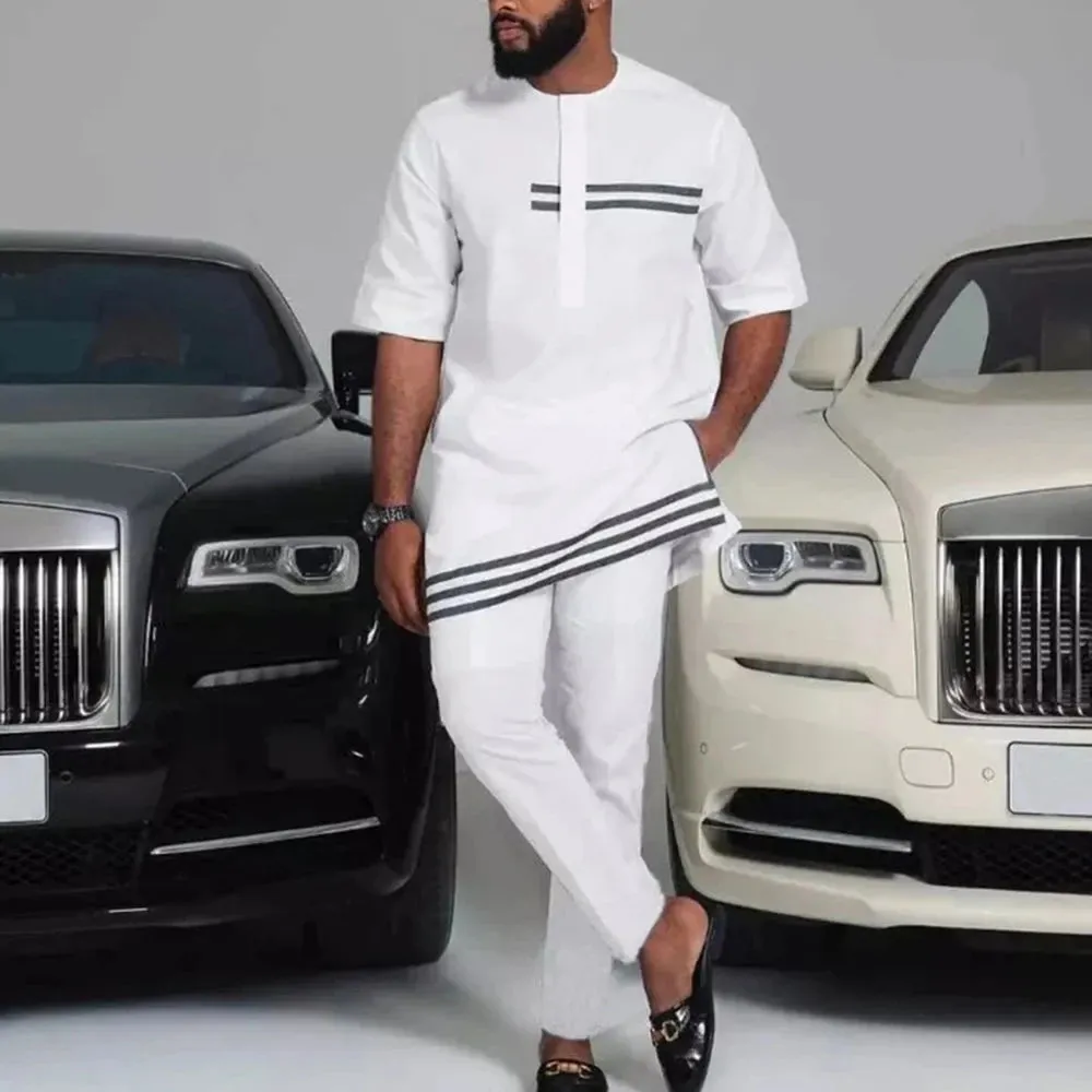 New African Summer Business Men’s Short Sleeve Suit