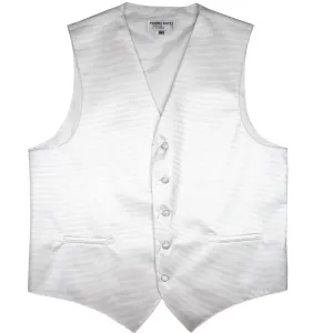 New formal men's tuxedo vest waistcoat only striped pattern prom wedding white