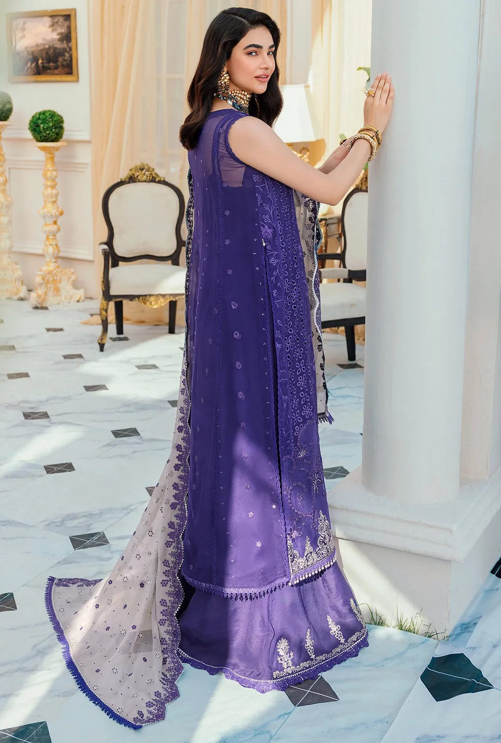 Noor Chiffon Laserkari 2023 by Saadia Asad | D-04
