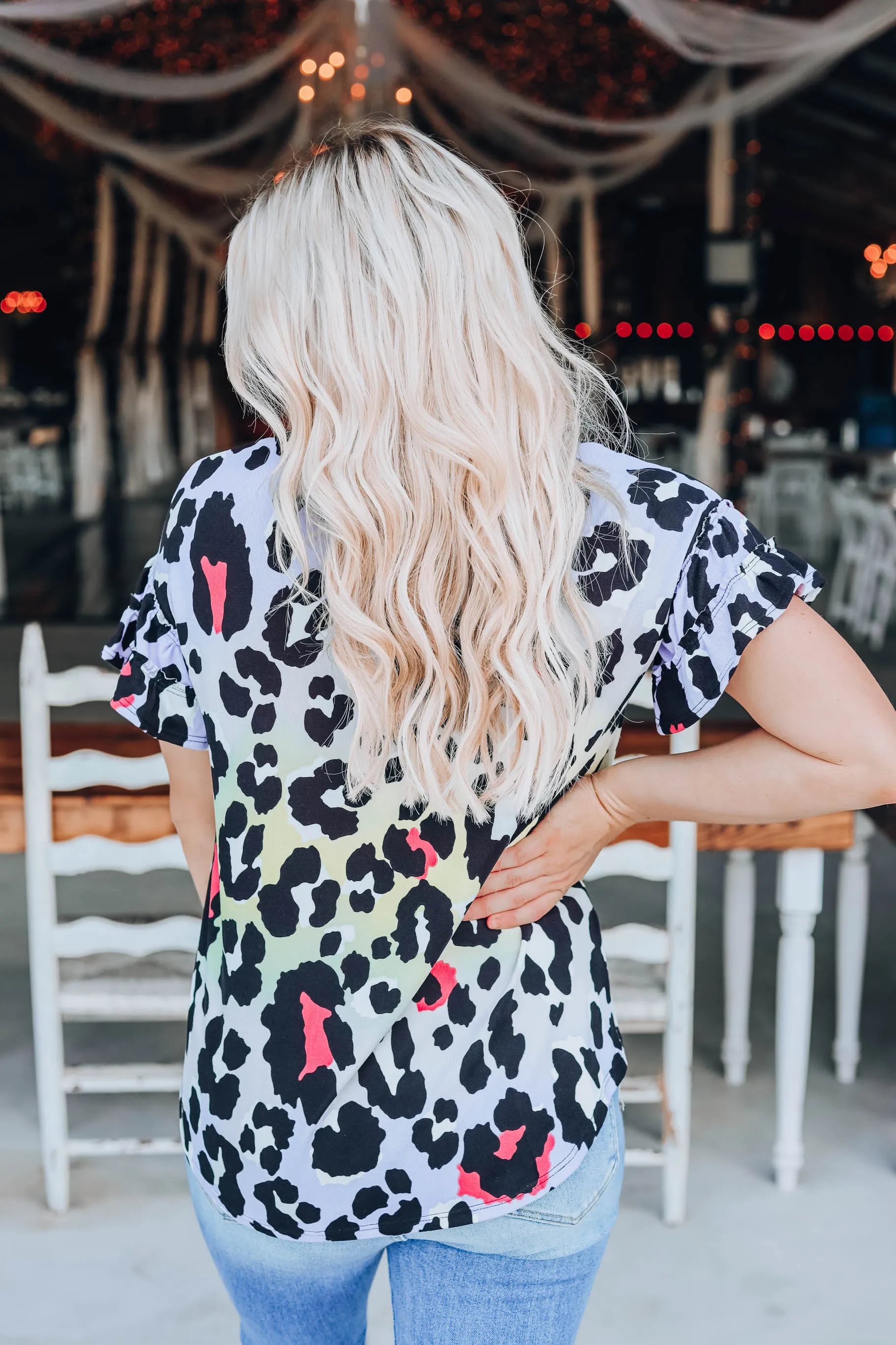 Ombre Cheetah Print Top - Neon