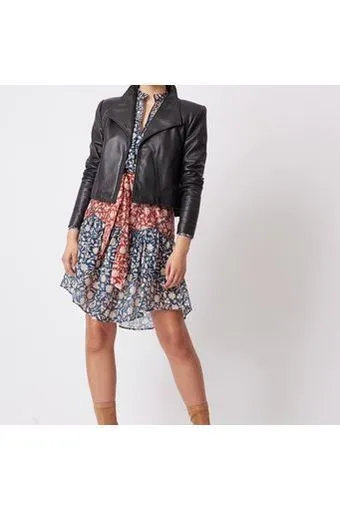 ONCE WAS CHIARA LEATHER JACKET - BLACK