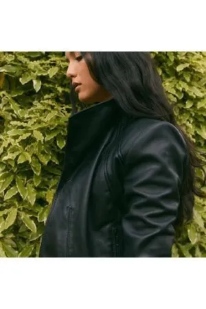 ONCE WAS CHIARA LEATHER JACKET - BLACK