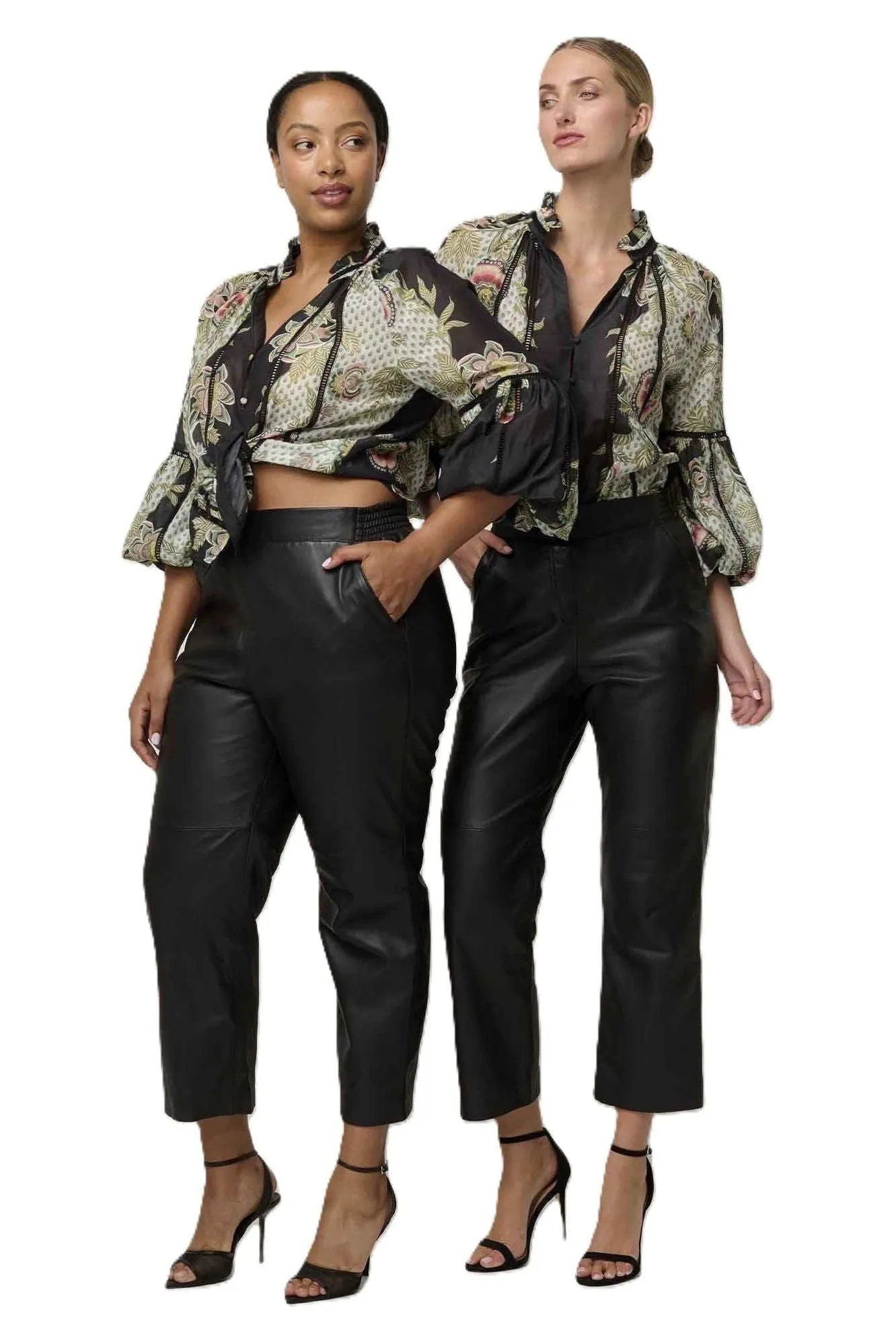 ONCE WAS MONTOYA LEATHER STRAIGHT LEG PANT - ONYX