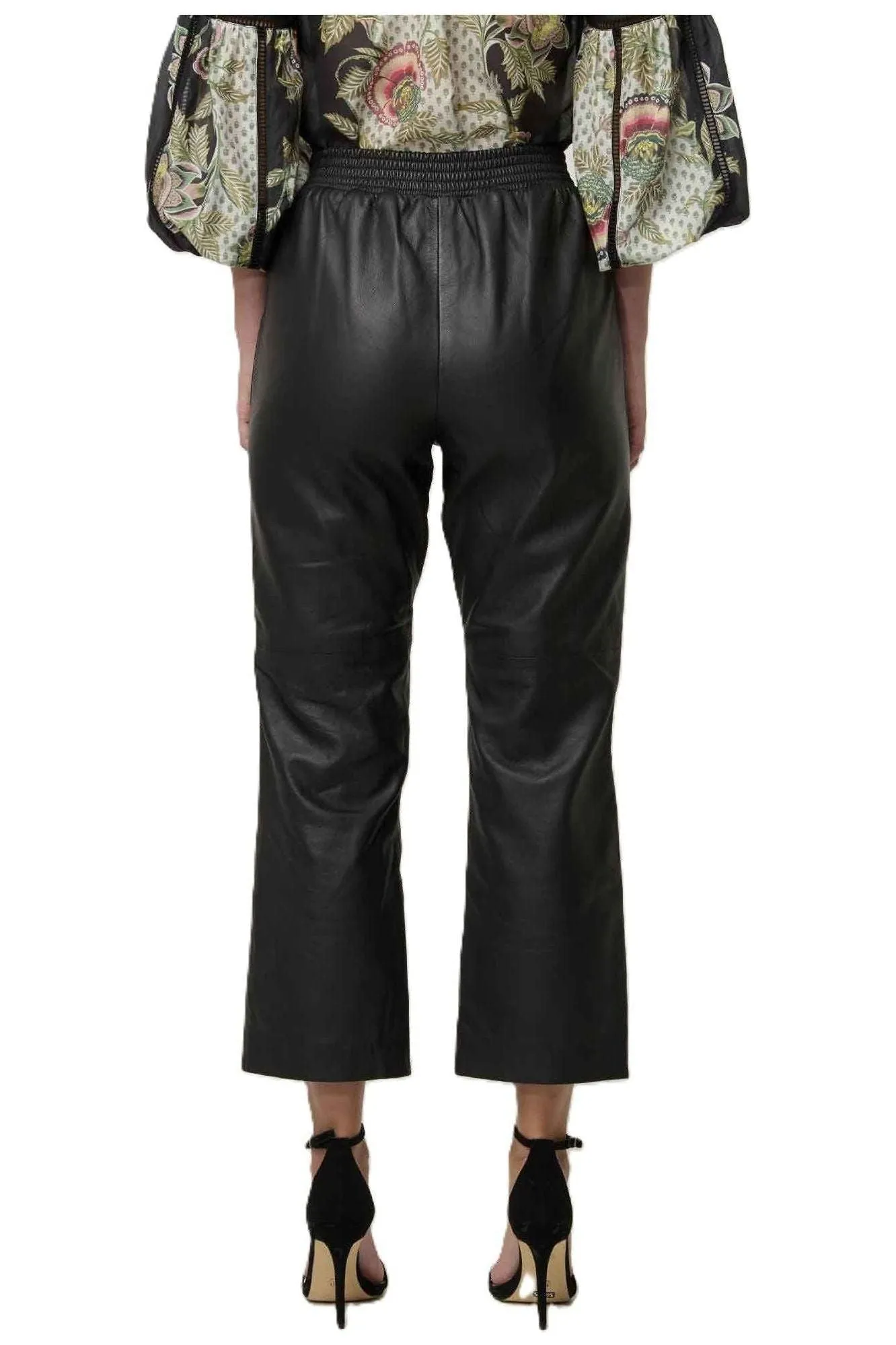 ONCE WAS MONTOYA LEATHER STRAIGHT LEG PANT - ONYX