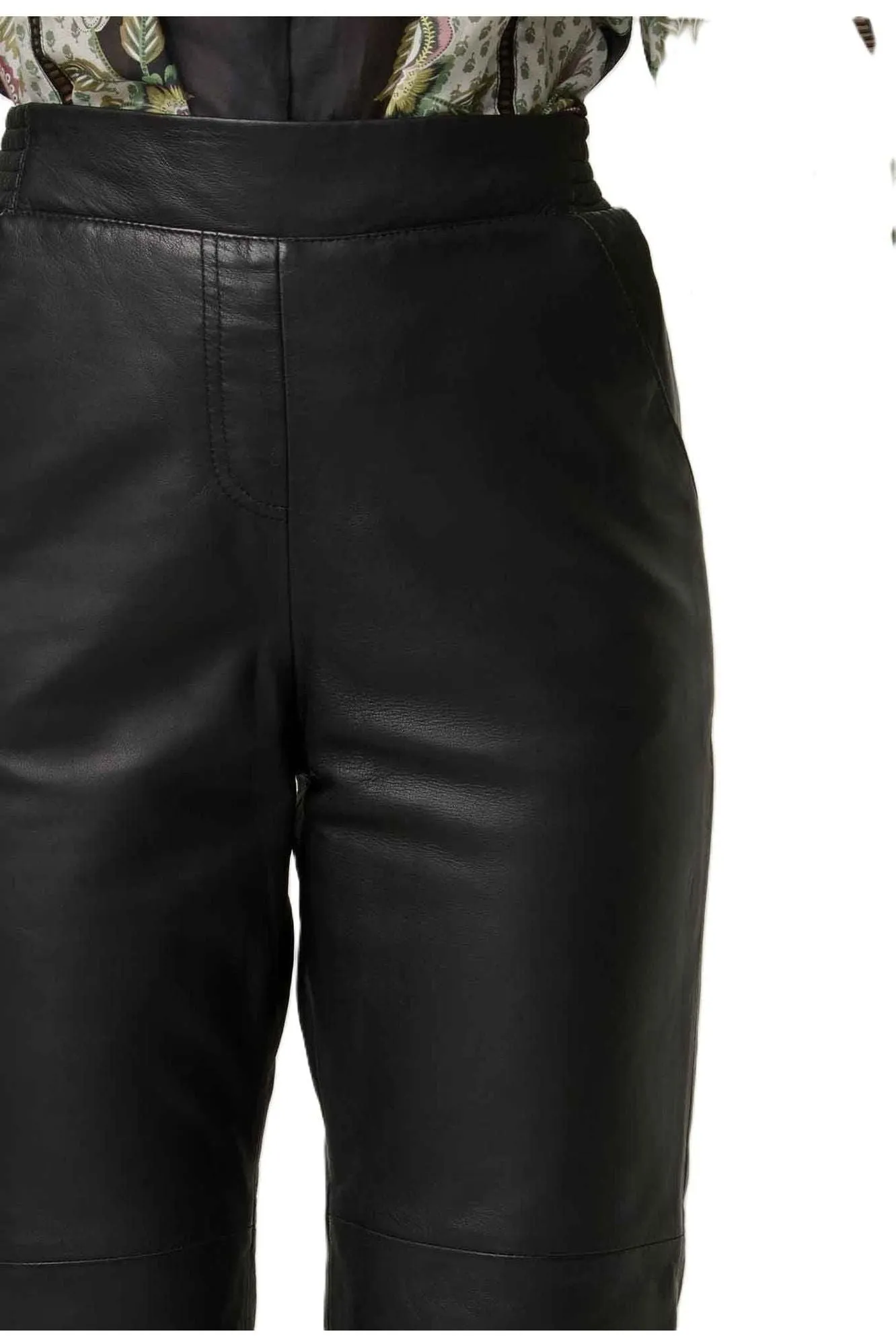 ONCE WAS MONTOYA LEATHER STRAIGHT LEG PANT - ONYX