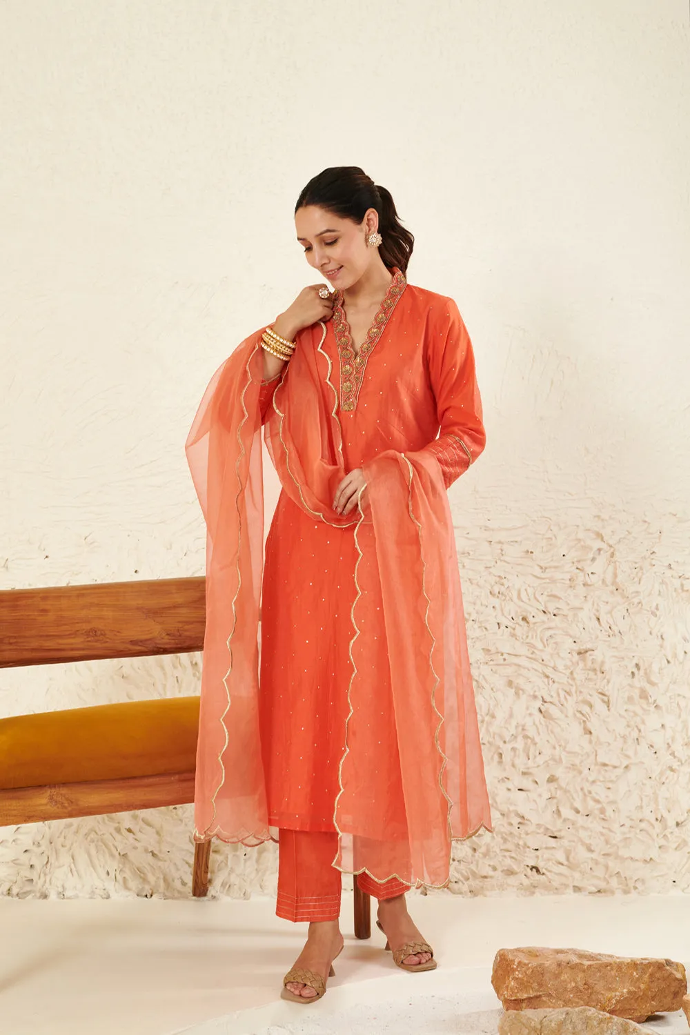 Organge Kurta Set