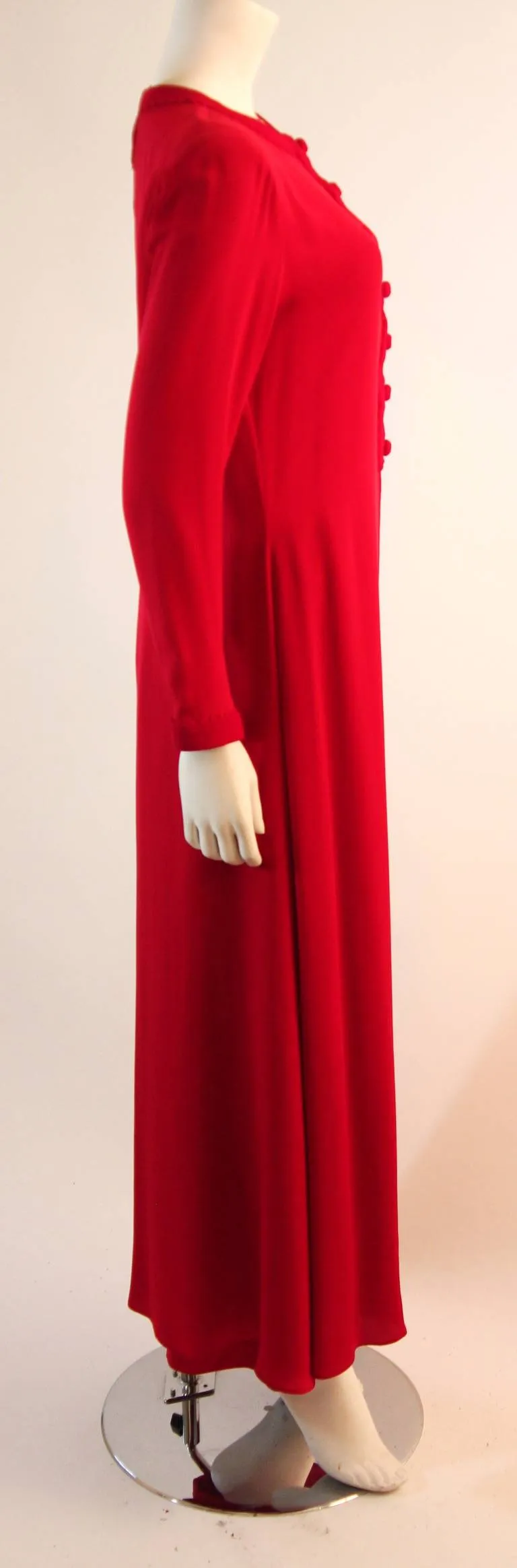 OSCAR DE LA RENTA Kaftan Inspired Red Silk 2 pc Pant Suit