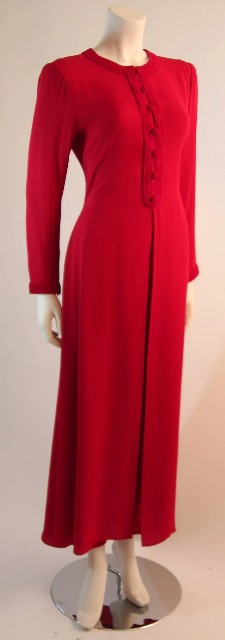 OSCAR DE LA RENTA Kaftan Inspired Red Silk 2 pc Pant Suit