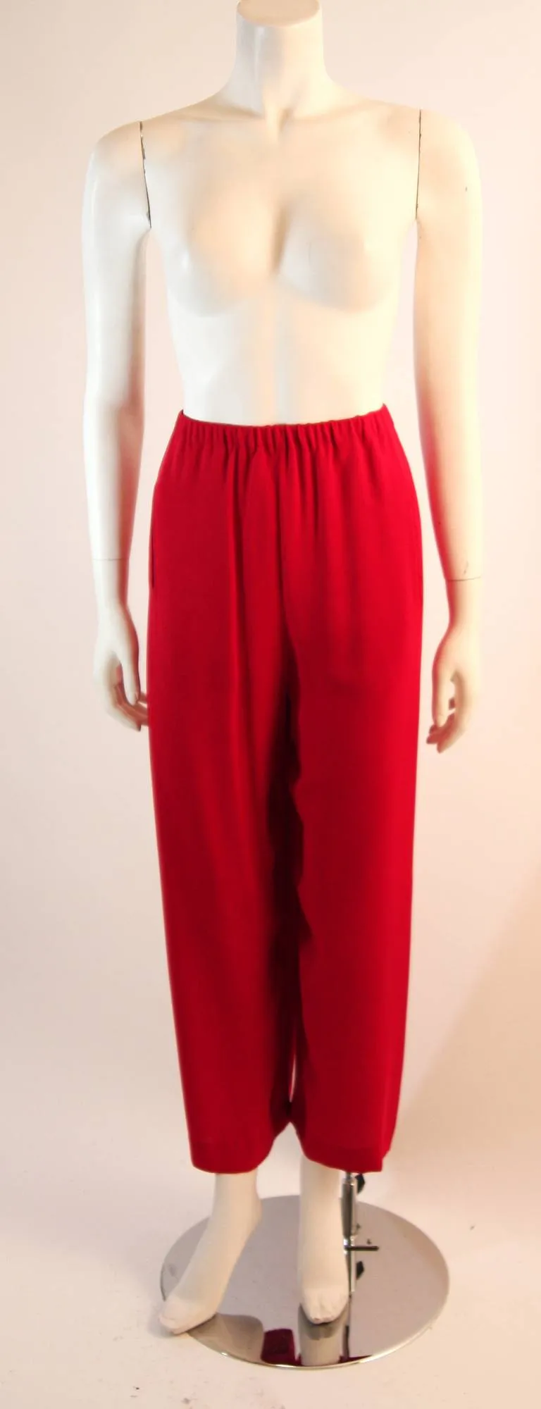 OSCAR DE LA RENTA Kaftan Inspired Red Silk 2 pc Pant Suit