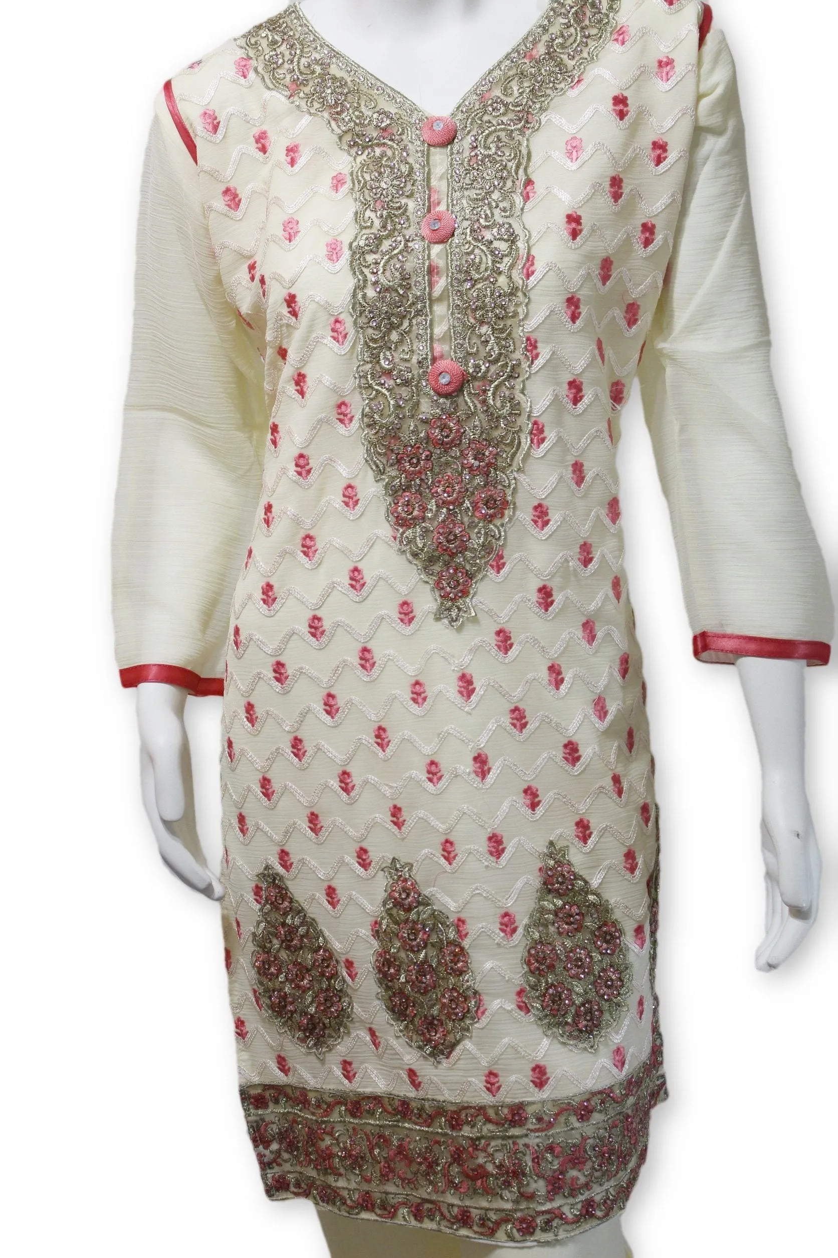 Party Wear Chiffon Dress With Gharara Pants Pakistani Indian Style
