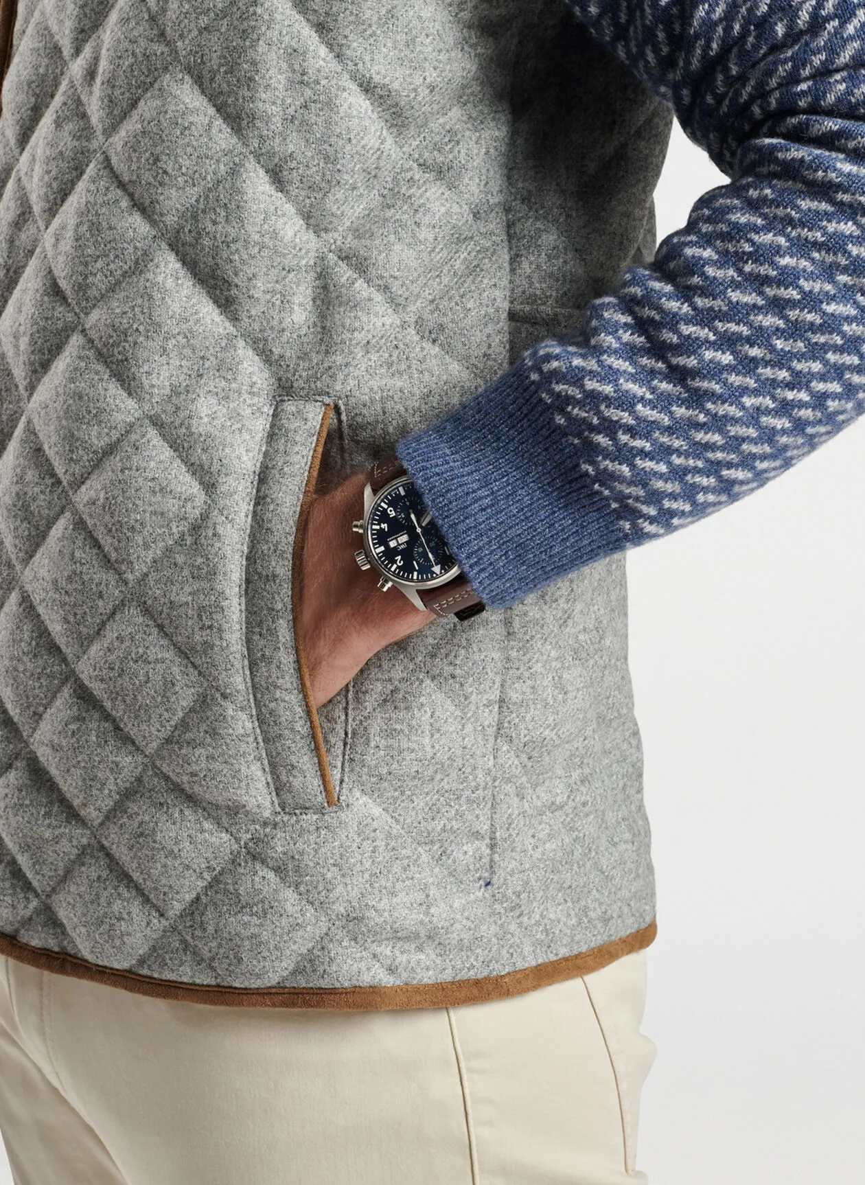 Peter Millar Mens Classic Fit Essex Wool Vest - GALE GREY