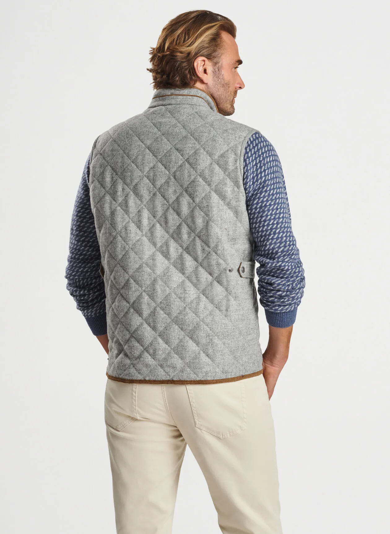 Peter Millar Mens Classic Fit Essex Wool Vest - GALE GREY