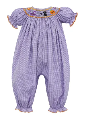 Petit Bebe Smocked Halloween Long Romper