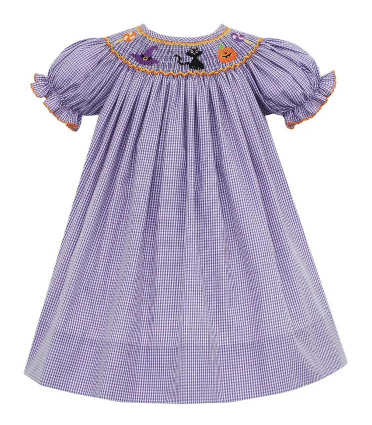 Petit Bebe Smocked Halloween Long Romper