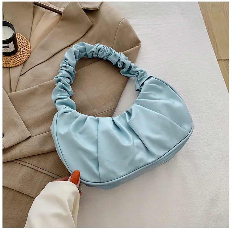 Pleated Baguette Shoulder Portable Bag