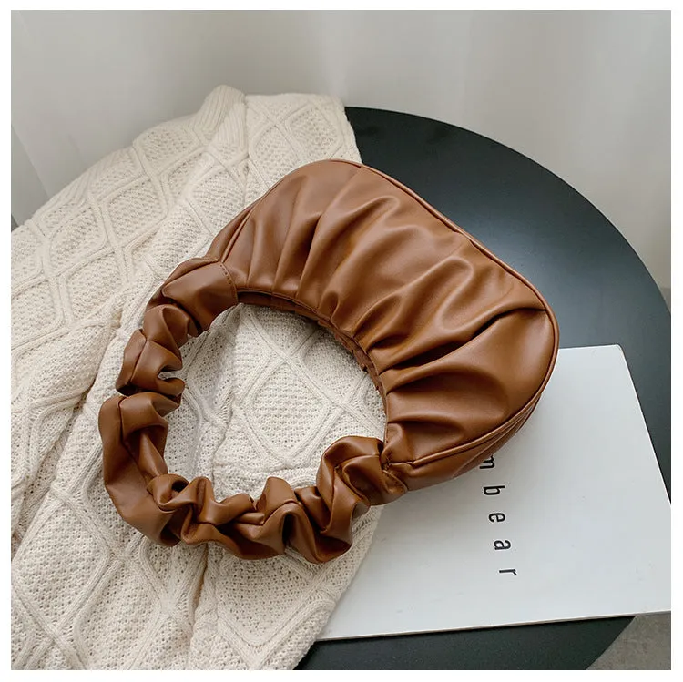 Pleated Baguette Shoulder Portable Bag