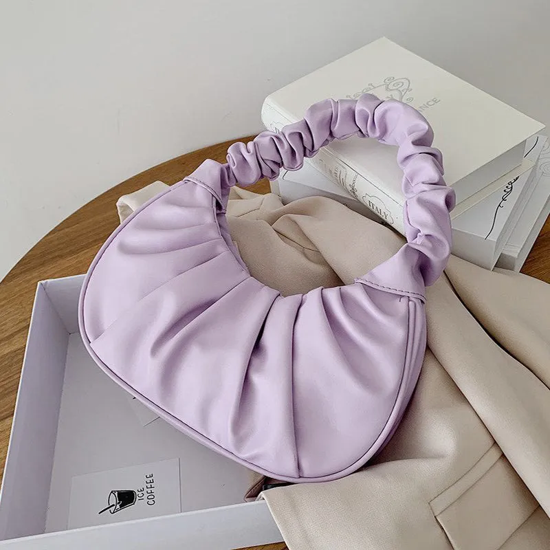 Pleated Baguette Shoulder Portable Bag