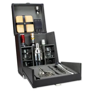 Premium 17-Piece Portable Barware Set with Travel Cocktail Bar Box