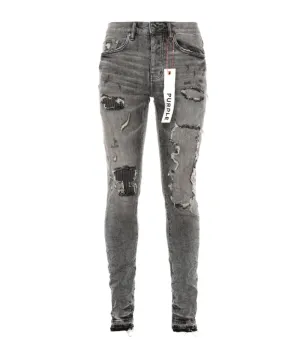 Purple Brand Stitch Patch Repair Jeans Grey P001-LGSR422