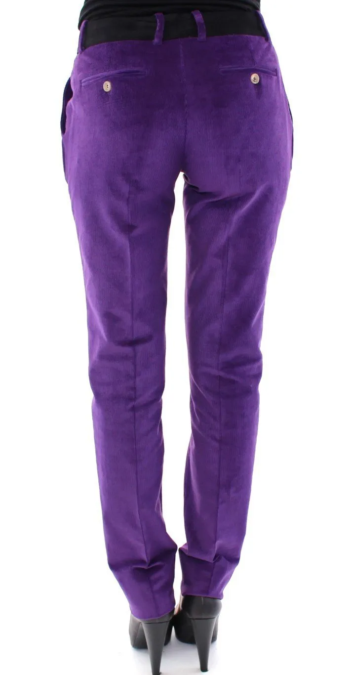 Purple Cotton Corduroys Jeans