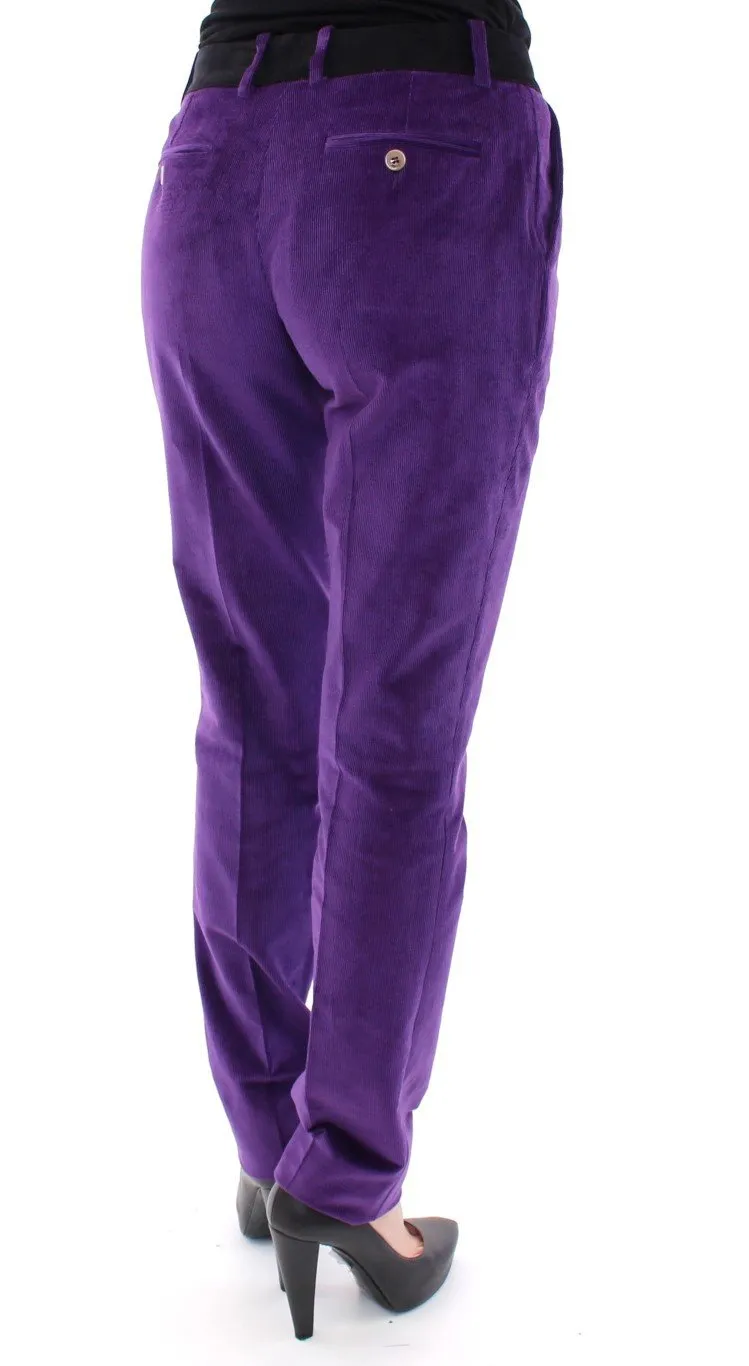 Purple Cotton Corduroys Jeans