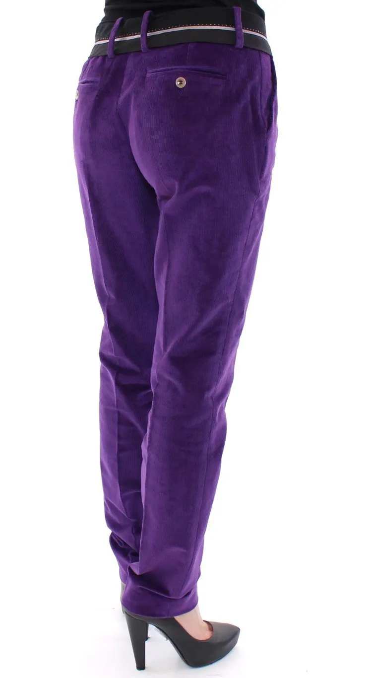 Purple Cotton Corduroys Jeans