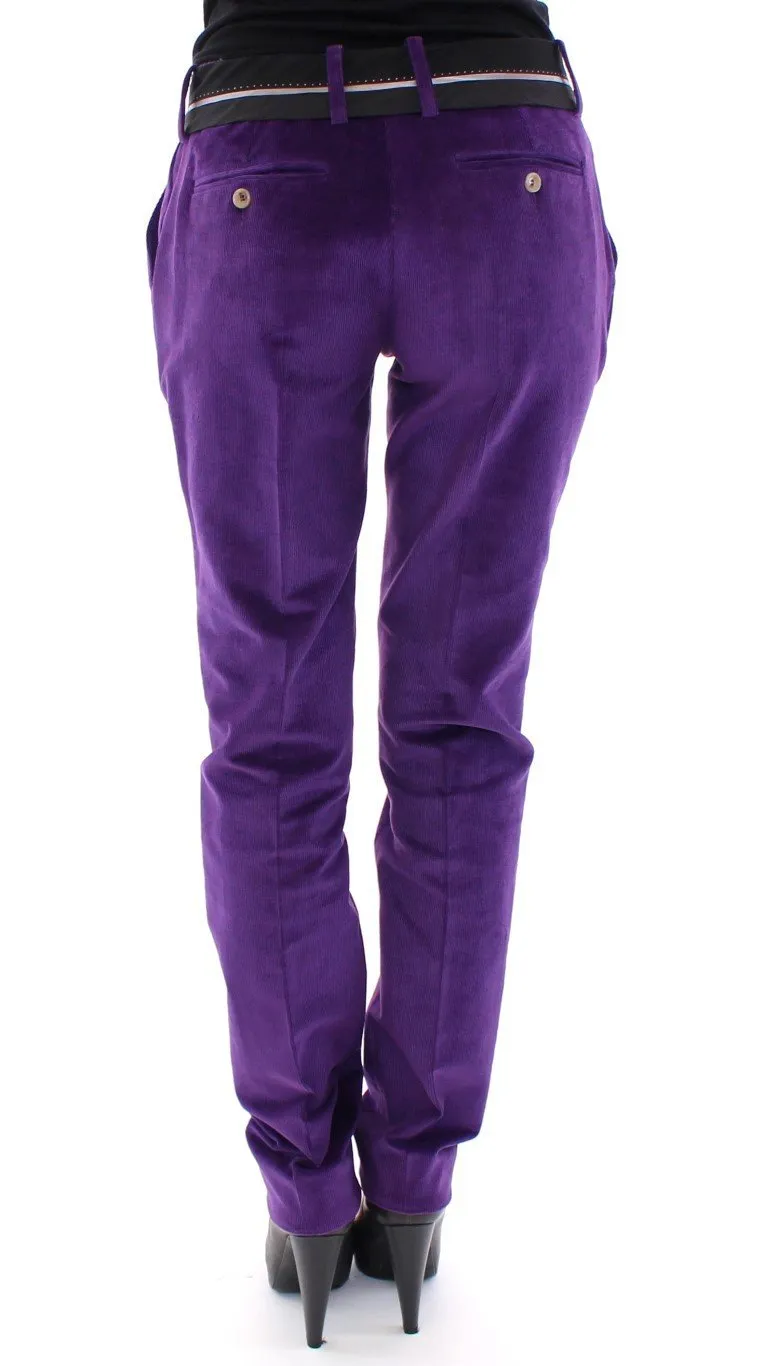 Purple Cotton Corduroys Jeans