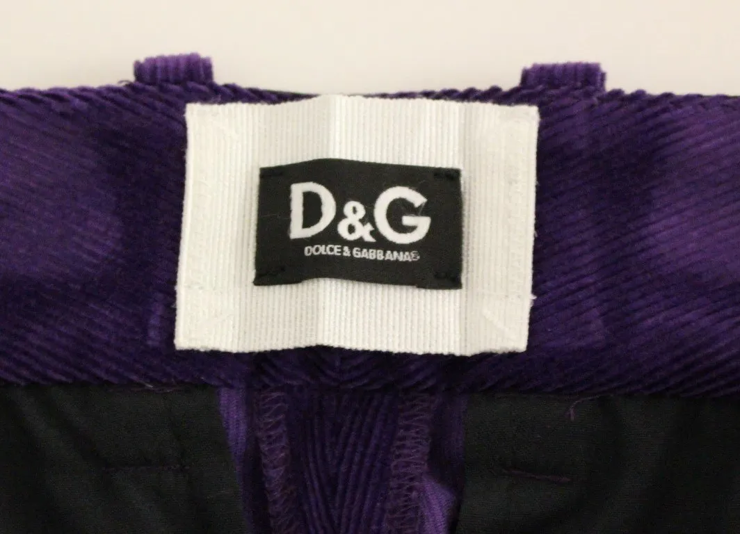 Purple Cotton Corduroys Jeans